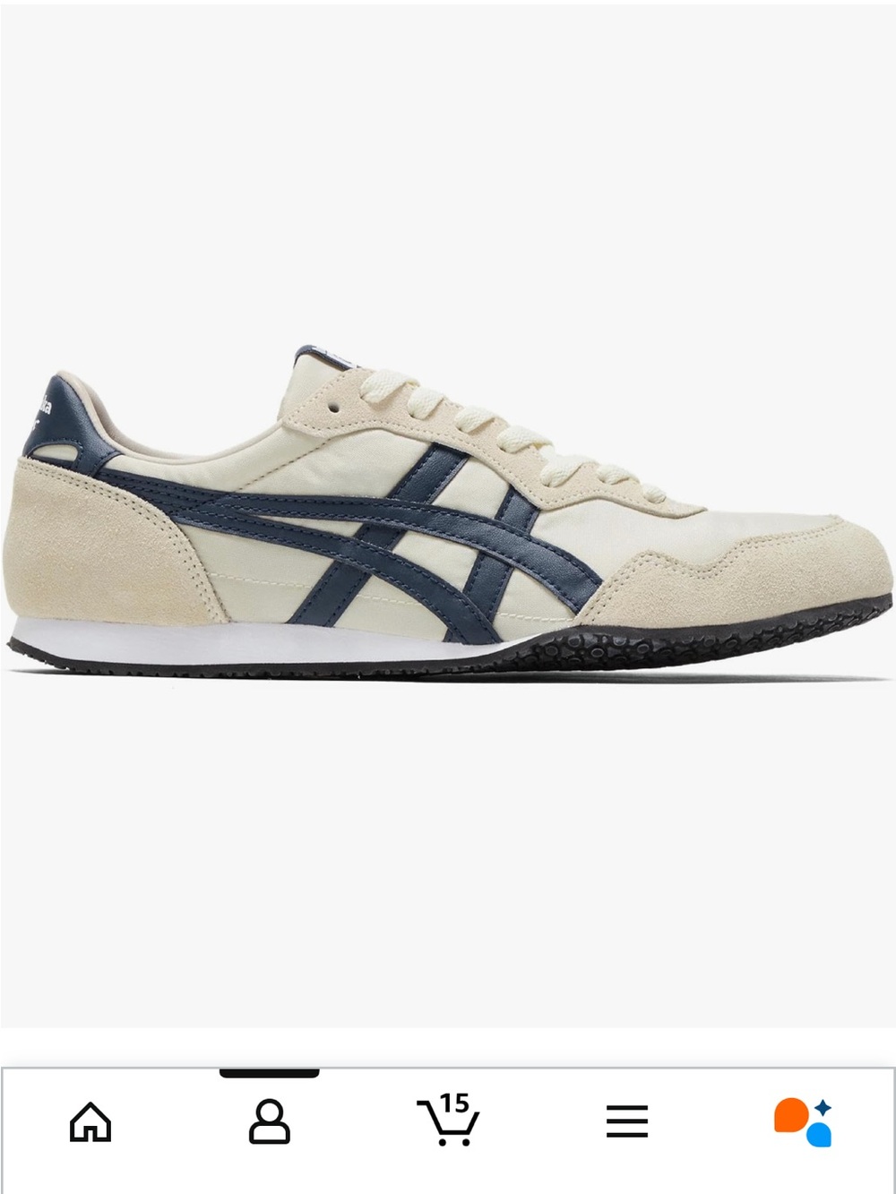 Onitsuka Tiger by Asics Women’s Serrano Slip-On Sneakers in Birch and Peacoat - Picture 2 of 14
